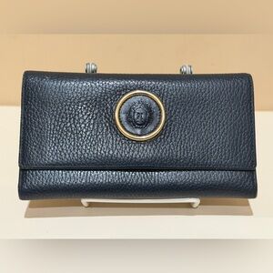 Versace Medusa Dark Navy Vintage Trifold Long Wallet